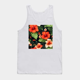 Hibiscus Flowers Pattern 21 Tank Top